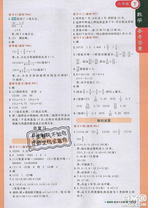 2020春新版1加1轻巧夺冠课堂直播六年级数学下册北京版答案