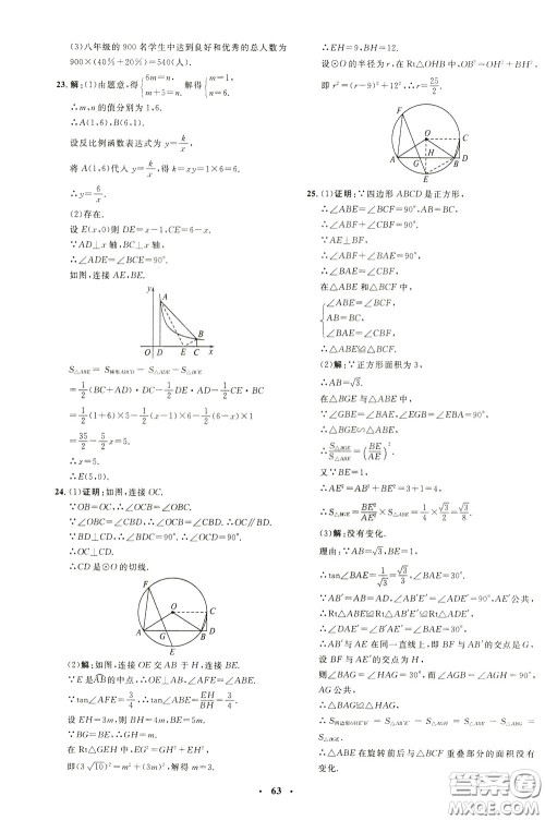 钟书金牌2020年非常1+1完全题练九年级下册数学R版人教版参考答案