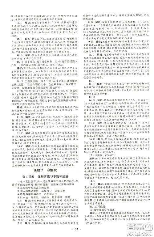 钟书金牌2020年非常1+1完全题练九年级下册化学R版人教版参考答案