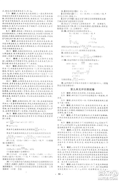 钟书金牌2020年非常1+1完全题练九年级下册化学R版人教版参考答案