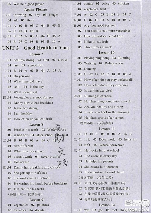 2020春新版1加1轻巧夺冠课堂直播六年级英语下册冀教版答案 2020春新版1加1轻巧夺冠课堂直播六年级英语下册冀教版答案