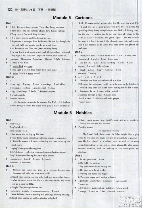 2020义务教育教科书八年级英语下册外研版课后习题答案 2020义务教育教科书八年级英语下册外研版课后习题答案