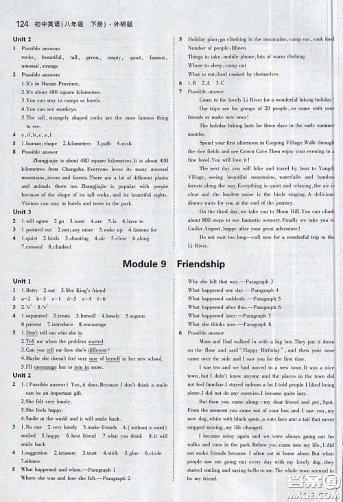 2020义务教育教科书八年级英语下册外研版课后习题答案 2020义务教育教科书八年级英语下册外研版课后习题答案