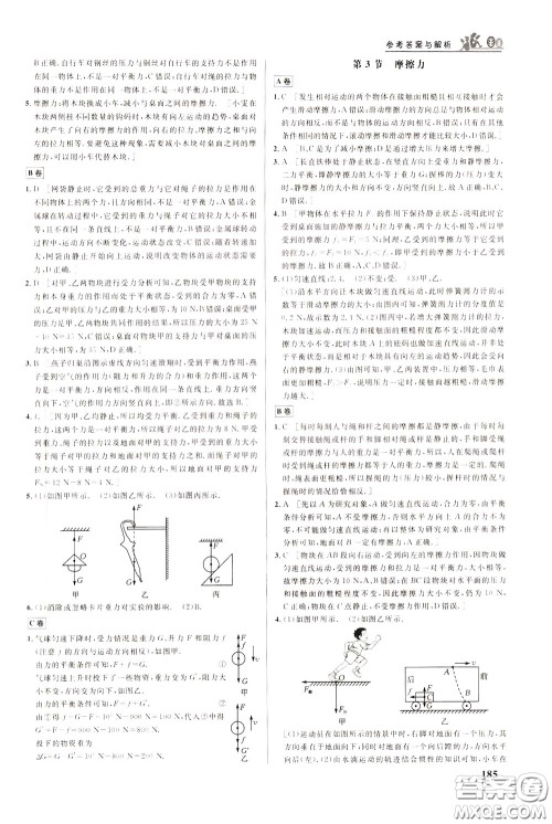 华中师范大学出版社2020年重难点手册八年级物理下册RJ人教版参考答案 华中师范大学出版社2020年重难点手册八年级物理下册RJ人教版参考答案