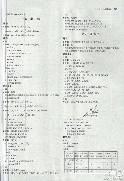 湖南教育出版社2020义务教育教科书八年级数学下册湘教版课后习题答案 湖南教育出版社2020义务教育教科书八年级数学下册湘教版课后习题答案