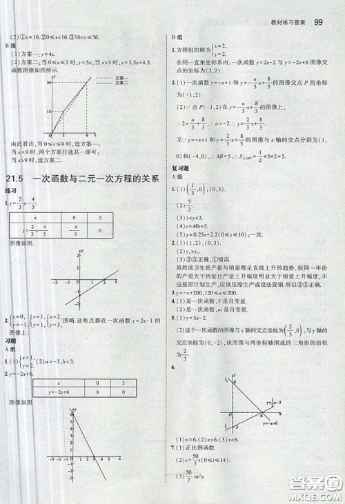 河北教育出版社2020义务教育教科书八年级数学下册冀教版教材课后习题答案