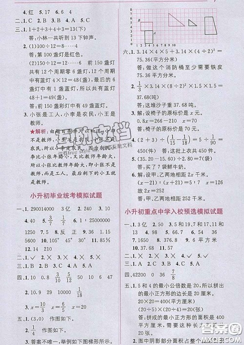 新疆青少年出版社2020春教材1加1六年级数学下册人教版答案 新疆青少年出版社2020春教材1加1六年级数学下册人教版答案