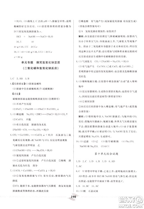 天津人民出版社2020年一飞冲天中考专项精品试题分类化学参考答案 天津人民出版社2020年一飞冲天中考专项精品试题分类化学参考答案
