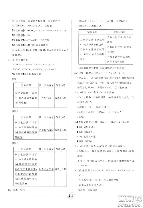 天津人民出版社2020年一飞冲天中考专项精品试题分类化学参考答案