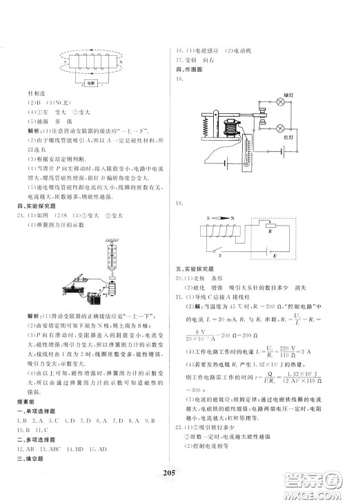 天津人民出版社2020年一飞冲天中考专项精品试题分类物理参考答案