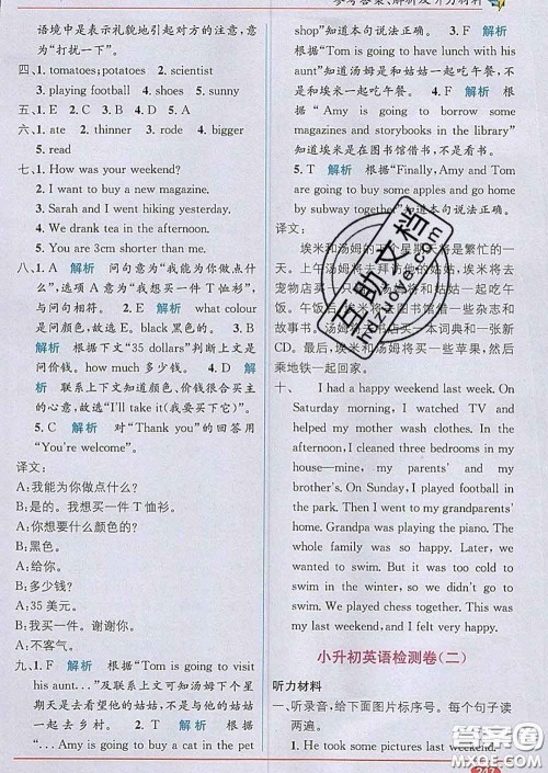 新疆青少年出版社2020春教材1加1六年级英语下册人教版答案 新疆青少年出版社2020春教材1加1六年级英语下册人教版答案