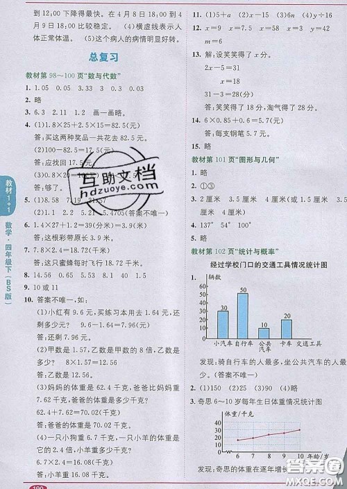 新疆青少年出版社2020春教材1加1四年级数学下册北师版答案 新疆青少年出版社2020春教材1加1四年级数学下册北师版答案