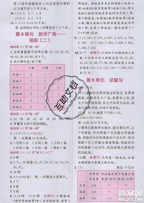 新疆青少年出版社2020春教材1加1三年级数学下册人教版答案 新疆青少年出版社2020春教材1加1三年级数学下册人教版答案