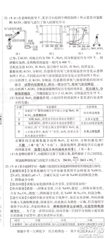 典学文化2020全新版领跑中考化学江西专用教师用书参考答案