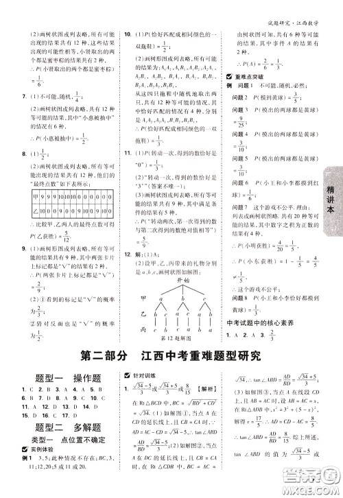 2020年万唯中考试题研究数学江西专版精讲本参考答案