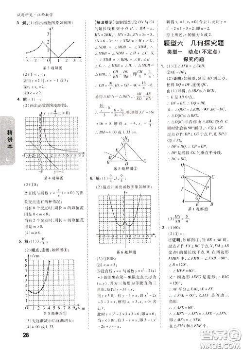 2020年万唯中考试题研究数学江西专版精讲本参考答案