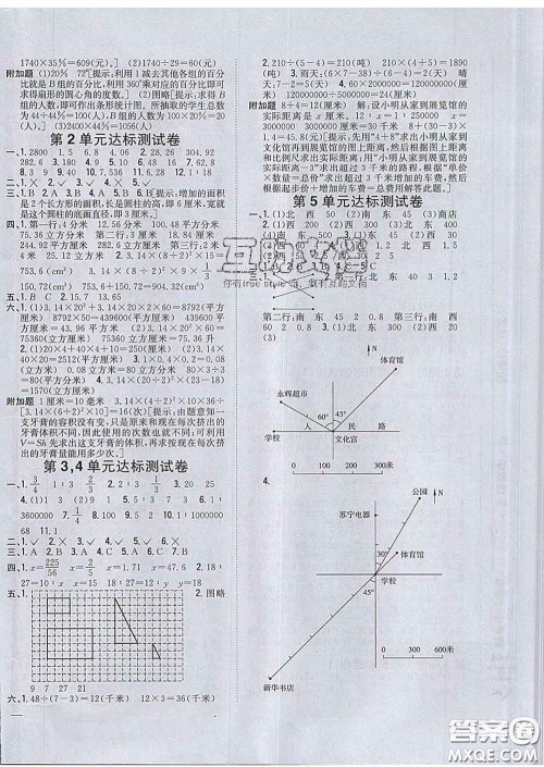 2020春全科王同步课时练习六年级数学下册江苏版答案