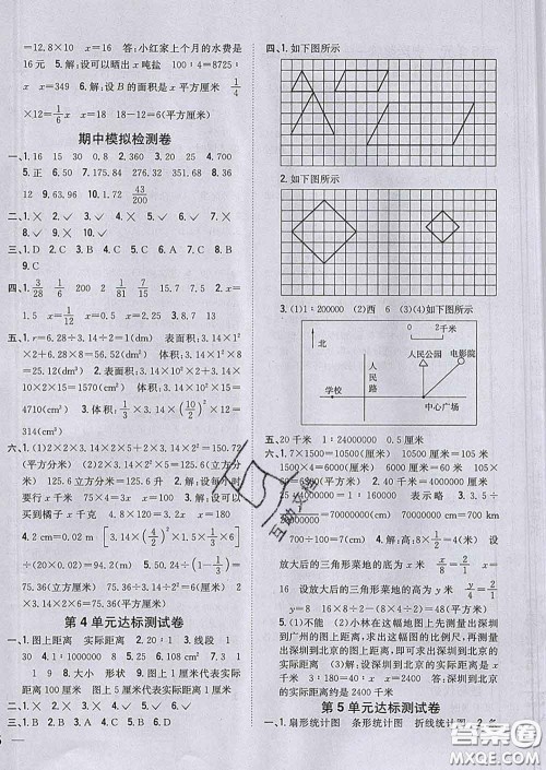 2020春全科王同步课时练习六年级数学下册青岛版答案