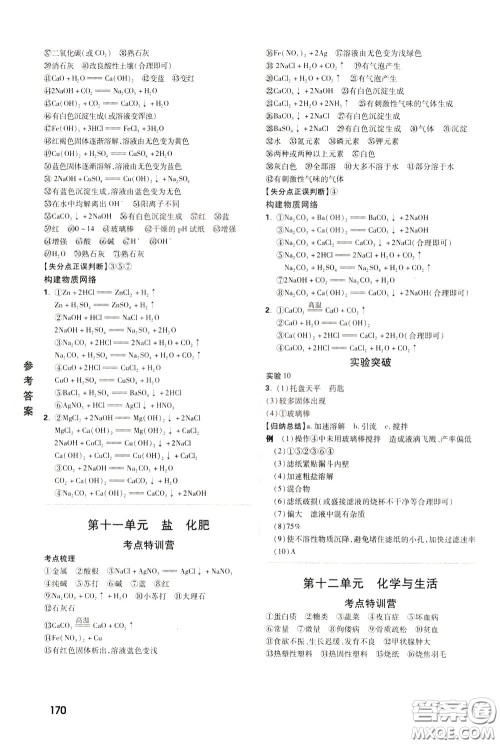 2020年万唯中考试题研究化学江西专版精讲本参考答案