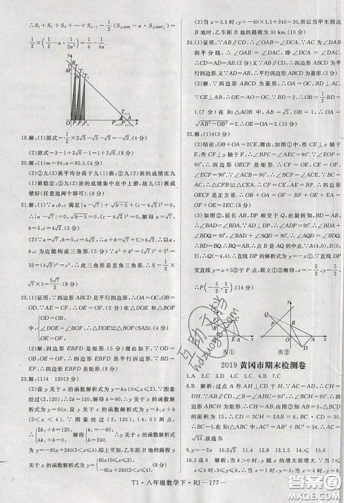 2020春优翼学练优八年级数学下册人教版T1答案