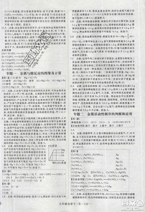 河南专用2020春优翼学练优九年级化学下册人教版答案