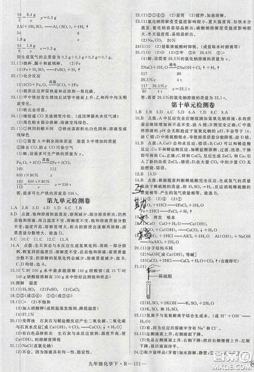 河南专用2020春优翼学练优九年级化学下册人教版答案