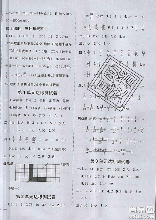 2020春梓耕书系小学题帮五年级数学下册冀教版答案 2020春梓耕书系小学题帮五年级数学下册冀教版答案