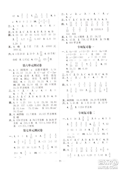 2020年课时金练数学五年级下册江苏版参考答案