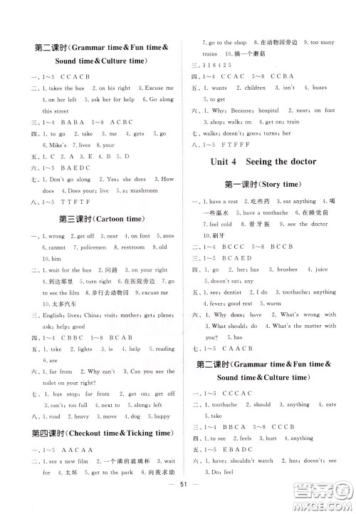 2020年课时金练英语五年级下册江苏版参考答案 2020年课时金练英语五年级下册江苏版参考答案