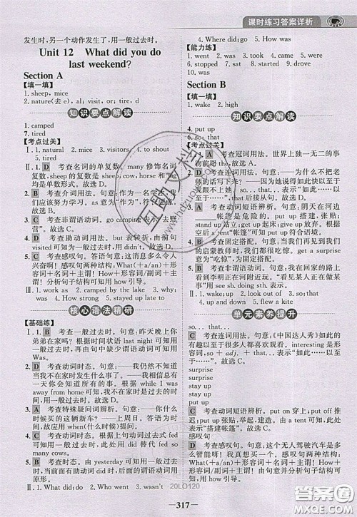 世纪金榜2020新版金榜大讲堂七年级下册英语人教版RJ参考答案 世纪金榜2020新版金榜大讲堂七年级下册英语人教版RJ参考答案