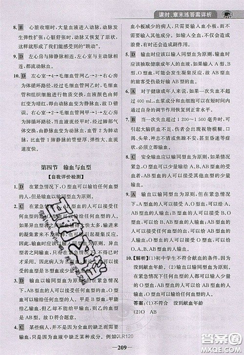 世纪金榜2020新版金榜大讲堂七年级下册生物人教版RJ参考答案