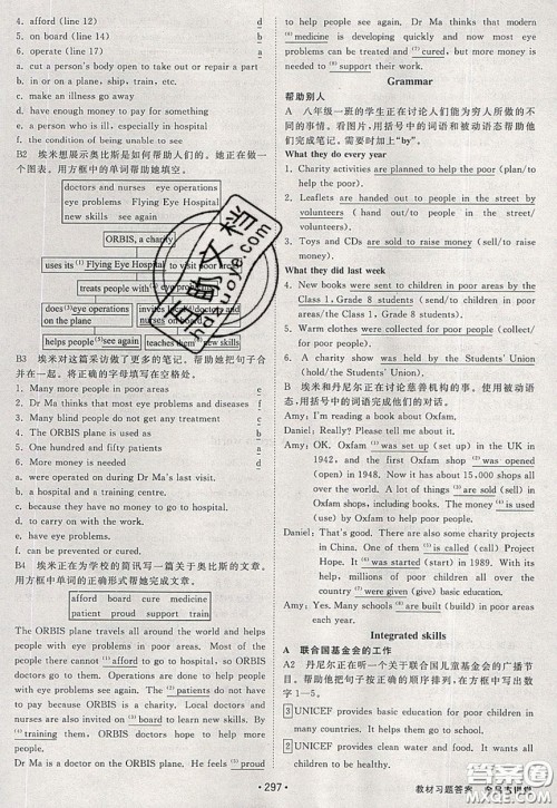 2020春全品大讲堂初中英语八年级下册新课标YLNJ译林牛津版参考答案