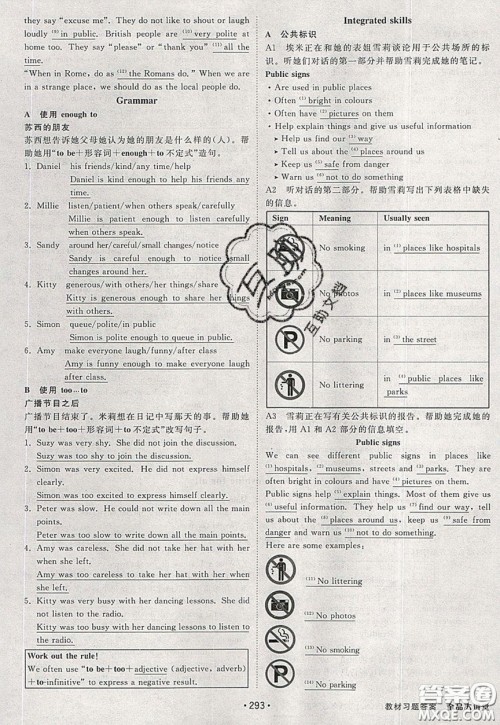 2020春全品大讲堂初中英语八年级下册新课标YLNJ译林牛津版参考答案