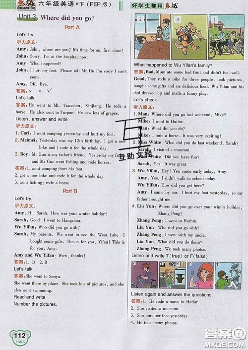 2020春特高级教师点拨六年级英语下册人教版答案 2020春特高级教师点拨六年级英语下册人教版答案