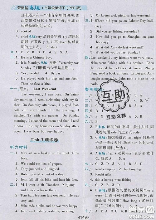 2020春特高级教师点拨六年级英语下册人教版答案 2020春特高级教师点拨六年级英语下册人教版答案