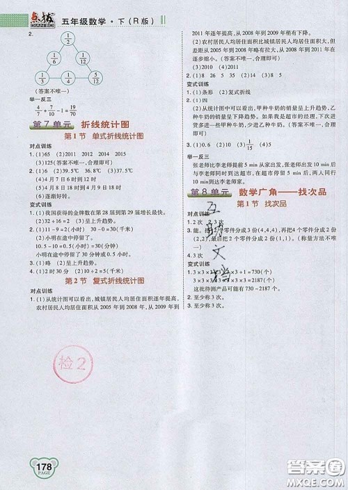 2020春特高级教师点拨五年级数学下册人教版答案 2020春特高级教师点拨五年级数学下册人教版答案