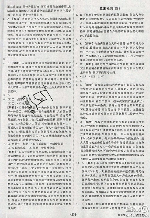 2020春全品大讲堂初中生物八年级下册新课标RJ人教版参考答案 2020春全品大讲堂初中生物八年级下册新课标RJ人教版参考答案