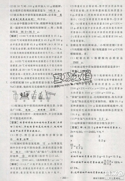 2020春全品大讲堂初中化学九年级下册新课标KY科粤版参考答案 2020春全品大讲堂初中化学九年级下册新课标KY科粤版参考答案