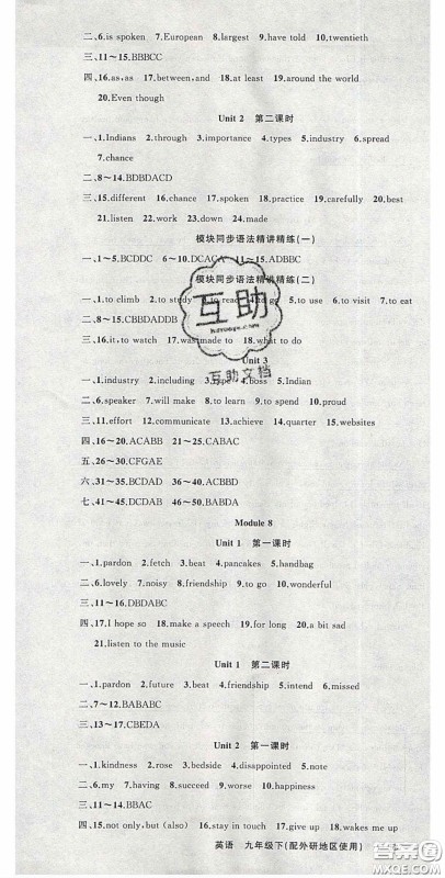 原创新课堂2020九年级英语下册外研版答案 原创新课堂2020九年级英语下册外研版答案