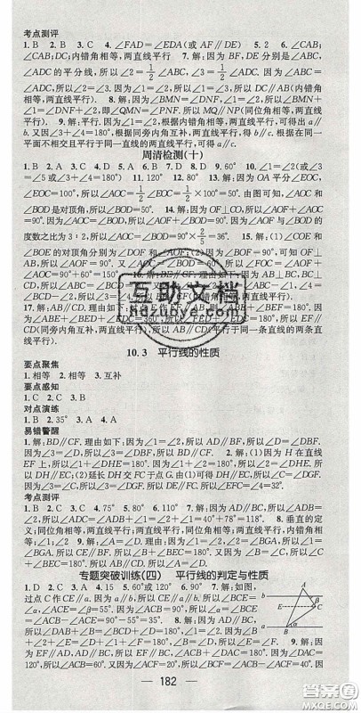 精英新课堂2020春七年级数学下册沪科版答案