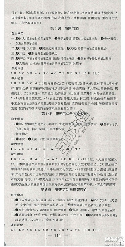 阳光出版社2020精英新课堂七年级历史下册人教版答案 阳光出版社2020精英新课堂七年级历史下册人教版答案