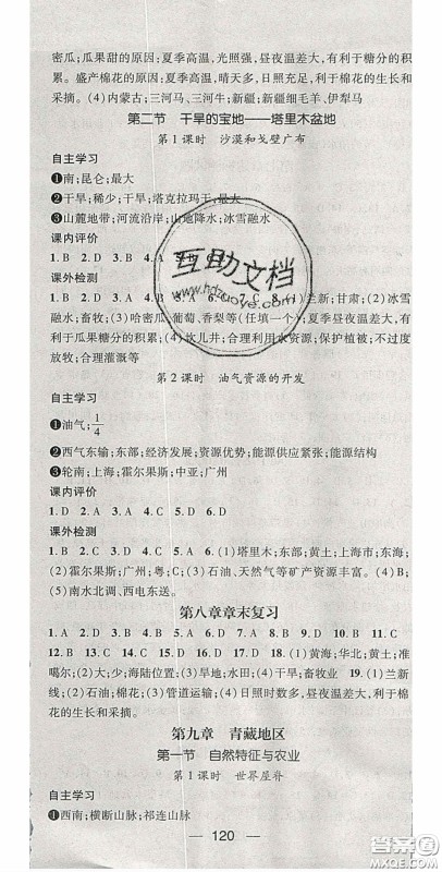 阳光出版社2020精英新课堂八年级地理下册人教版答案 阳光出版社2020精英新课堂八年级地理下册人教版答案