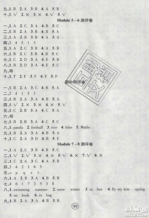 新疆文化出版社2020畅优新课堂三年级英语下册外研版答案 新疆文化出版社2020畅优新课堂三年级英语下册外研版答案
