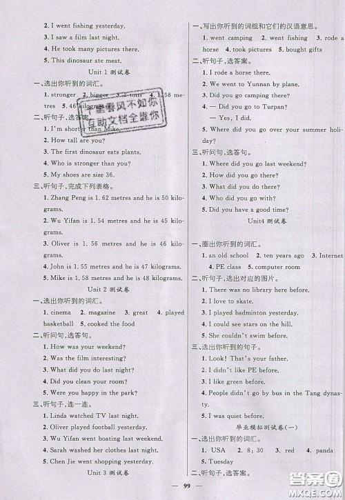 2020年智慧树同步讲练测数学六年级下册人教版参考答案 2020年智慧树同步讲练测数学六年级下册人教版参考答案