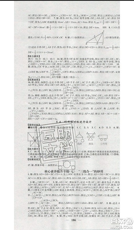 2020年智慧学堂核心素养提升法七年级下册数学北师大版参考答案