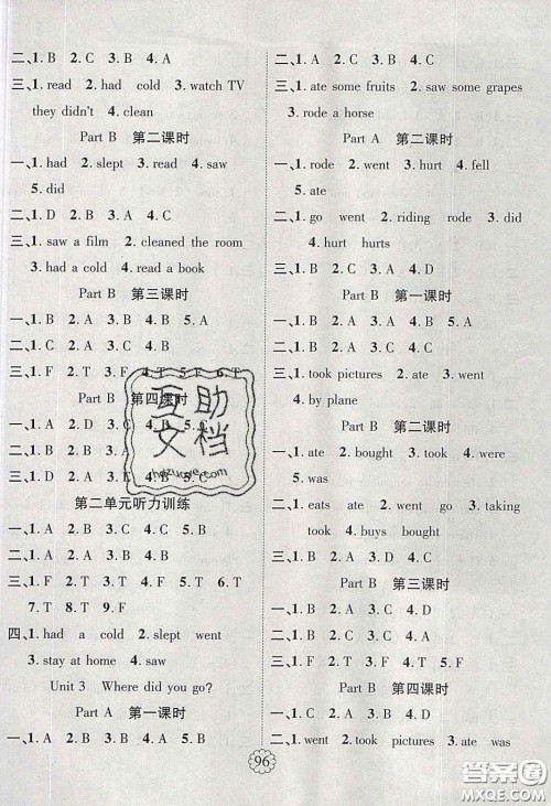 新疆文化出版社2020春畅优新课堂六年级英语下册人教PEP版答案 新疆文化出版社2020春畅优新课堂六年级英语下册人教PEP版答案