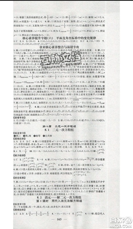 2020年智慧学堂核心素养提升法七年级下册数学人教版参考答案 2020年智慧学堂核心素养提升法七年级下册数学人教版参考答案