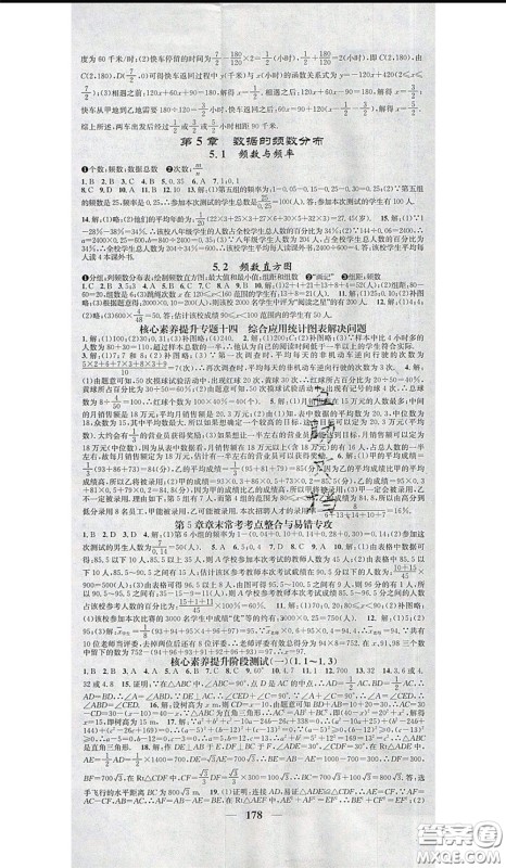 2020年智慧学堂核心素养提升法八年级下册数学湘教版参考答案