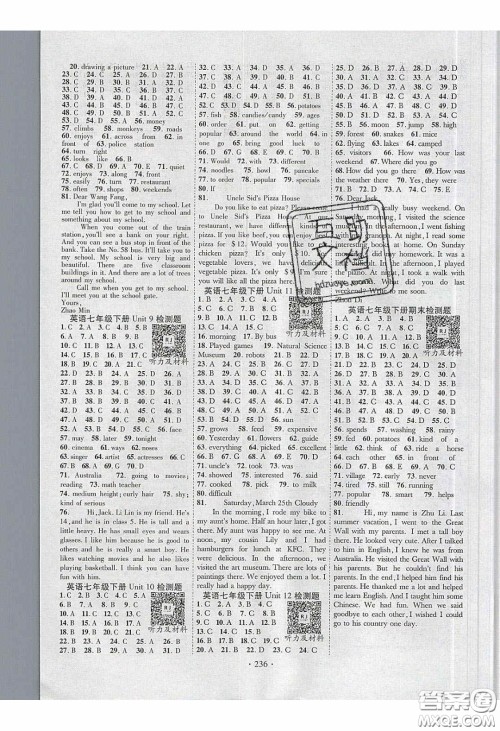 宁夏人民教育出版社2020畅优新课堂七年级英语下册人教版答案