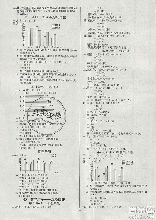 沈阳出版社2020新版梯田文化课堂内外四年级数学下册人教版答案